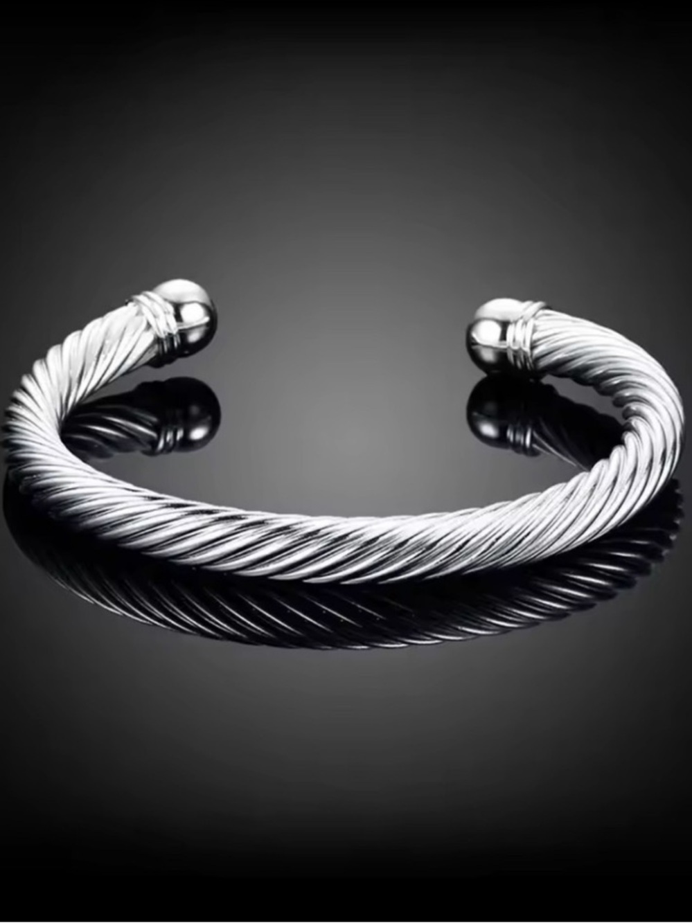Modern Twisted Cable Cuff Bracelet